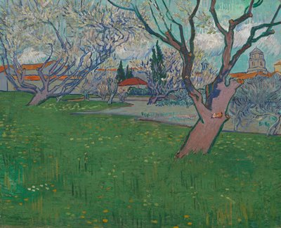 Obstgärten in Blüte, Blick auf Arles von Vincent van Gogh